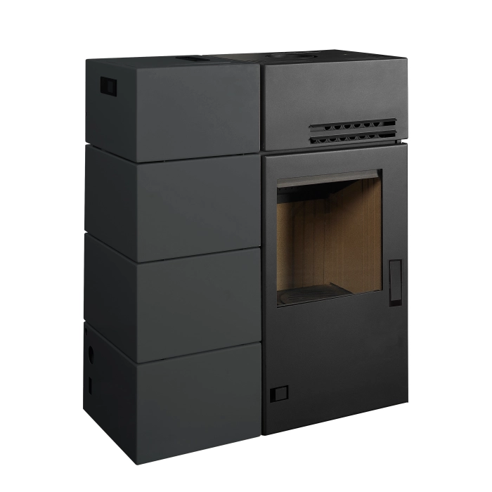 Flexi Hybrid Automatic czarny – kominek na pellet i drewno